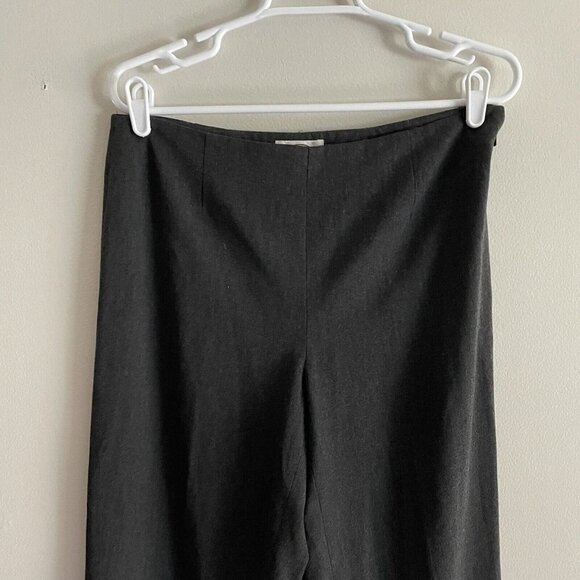 Talbots Women SZ 8 Charcoal Gray Waistless Flat Front Straight Leg Dress Pants - Picture 3 of 8